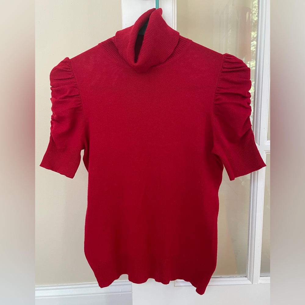 Moda International - Stunning Cherry Red Silk and Cashmere top. Size XS